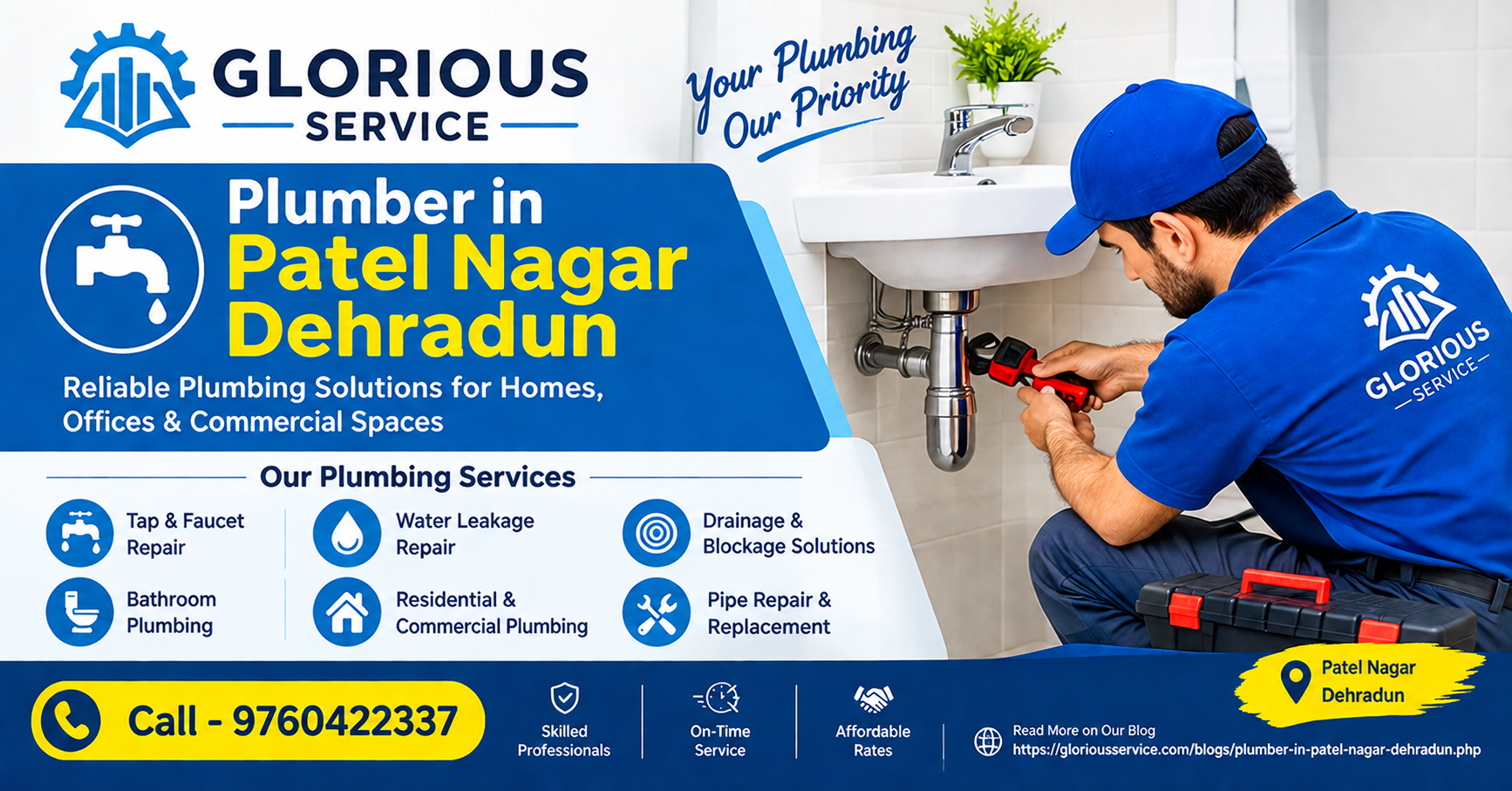 Plumber in Patel Nagar Dehradun | Professional Plumbing Services | Call - 9760422337